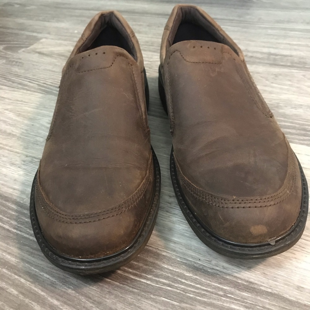 Mens Ecco Brown Leather loafers, size 45 - Picture 3 of 8
